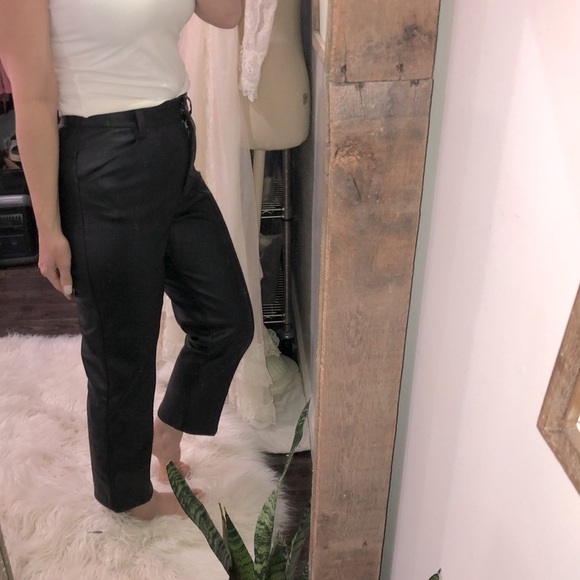 H&M black faux leather black pants size 8 new with tags - Picture 3 of 8